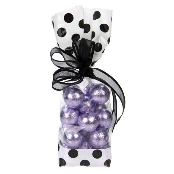 Printed Bags White with Black Dots 6.7x4.8x27.3cm with side gusset