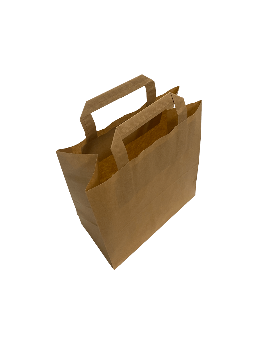 Paper Carrier Bags 22x10x28cm Brown Kraft 70 g/qm (50 pieces) [PADB7026]