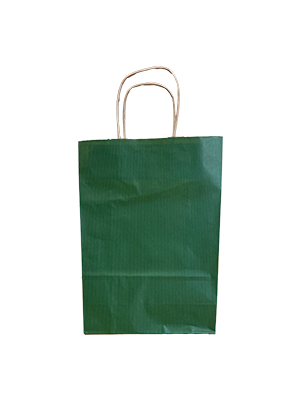Paper Carrier Bags dark Green 22+10x31cm Kraft 90 grams (50 pieces) [PAM2231DKGR]