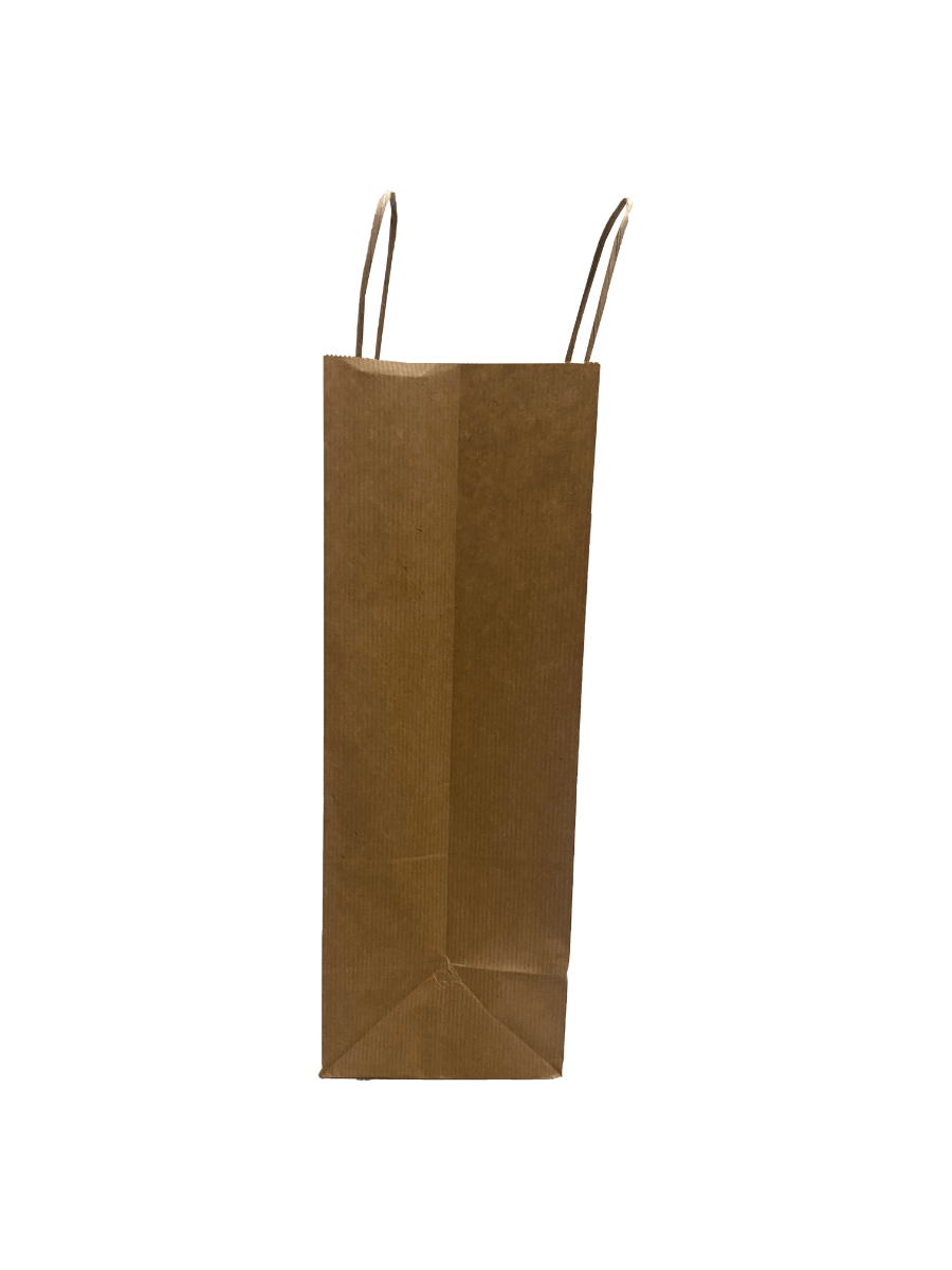 Paper Carrier Bags Brown 26x12x35cm Kraft 90 grams with twisted handles (50 pieces) [PAMB2635]