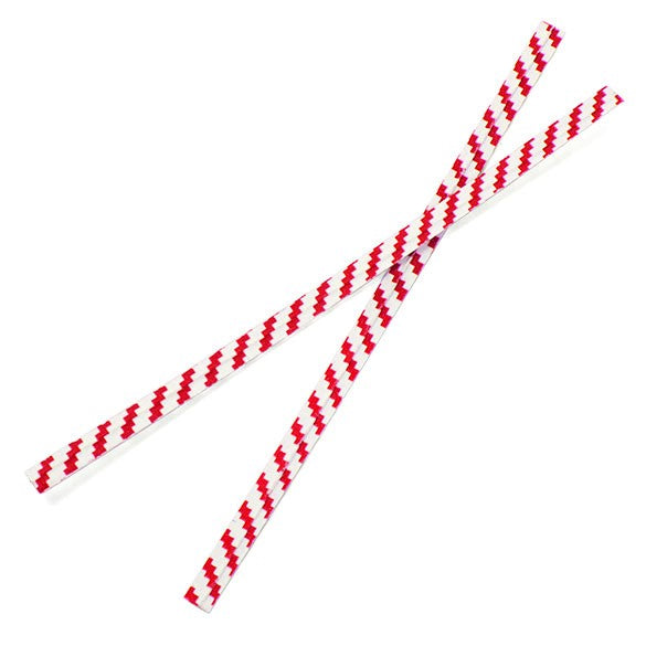 Tin Ties 10.2x0.4cm Paper White/Red striped (1.000 pieces) [TT4WRS]