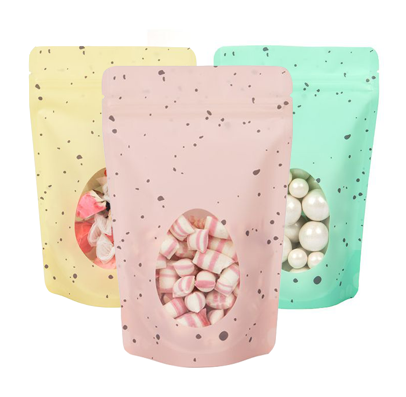 Stand Up Pouches Pink Speckled Egg 13x7,9x20,6 cm (25 pieces) [ZBGSW3EP]