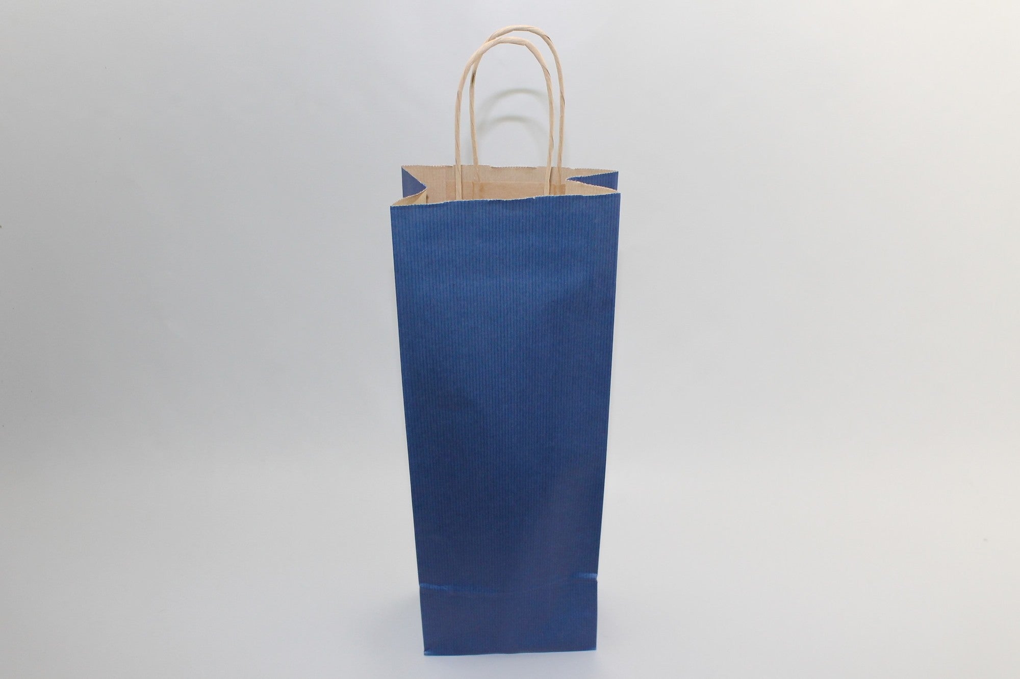 Carrier Bags for Bottles dark Blue 14x8x39cm Kraft 110 g/m (50 pieces) [PAWF1439DKBL]