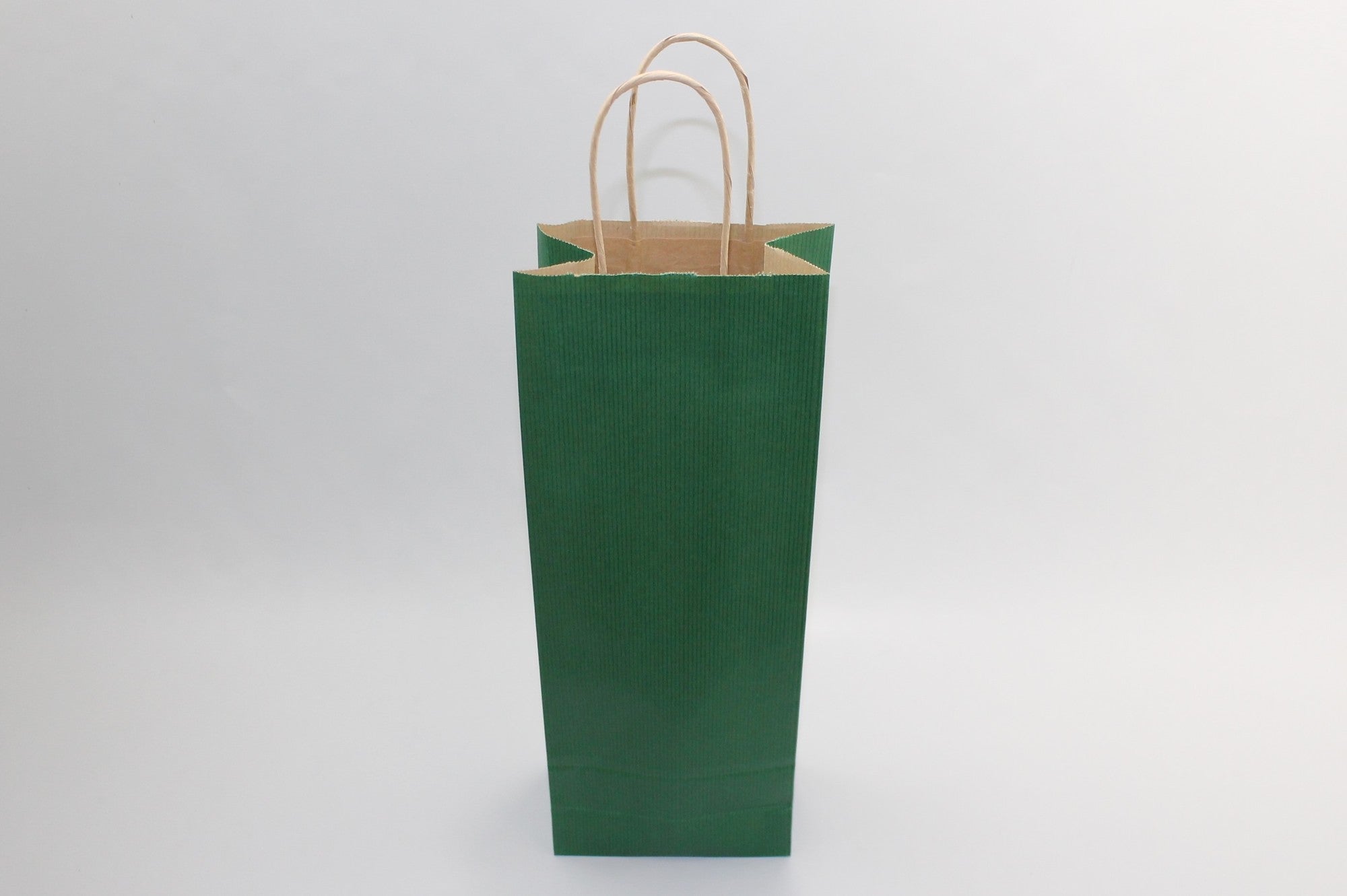 Carrier Bags for Bottles dark Green 14x8x39cm Kraft 110 g/m (50 pieces) [PAWF1439DKGR]