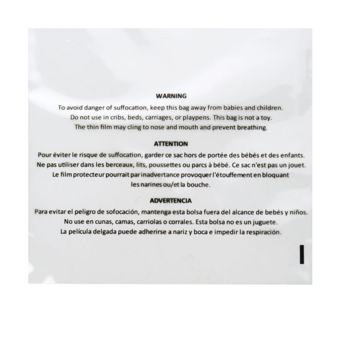 Plastic Bags with Suffocation Warning 20.3x25.4cm Reclosable (100 pieces) [PFW1810]