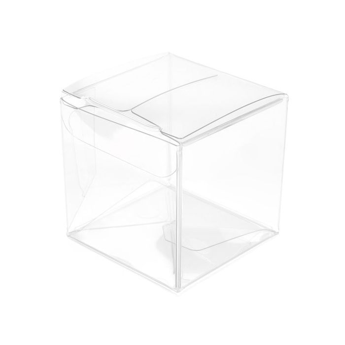 Plastic Gift Boxes 5.1x5.1x5.1cm Crystal Clear with Autolock Bottom (25 pieces) [PLB104]