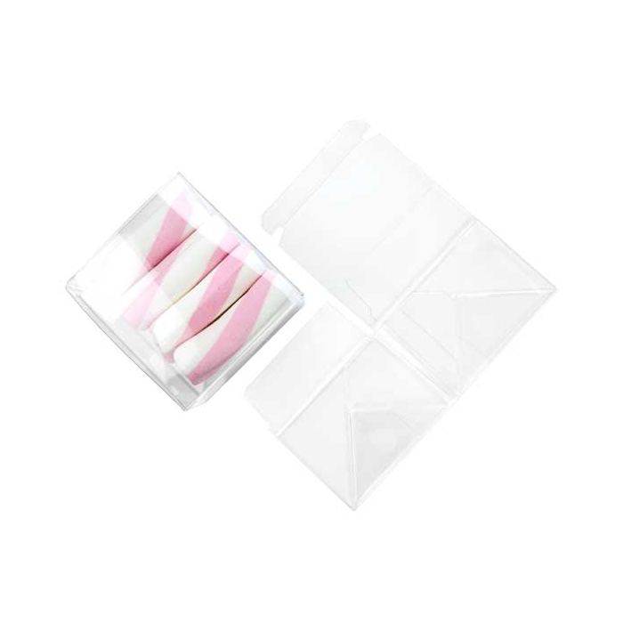 Plastic Gift Boxes 8.9x8.3x6cm Crystal Clear with Autolock Bottom (25 pieces) [PLB115]