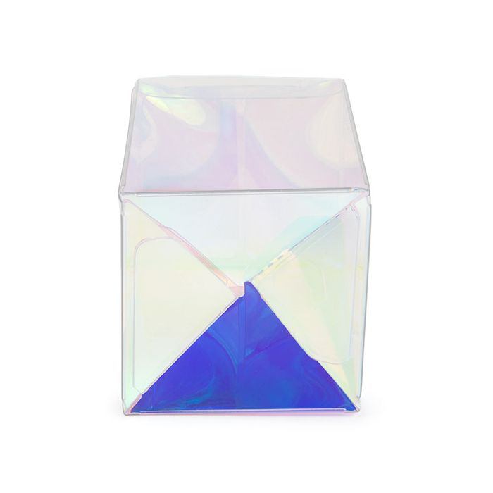 Plastic Gift Boxes 5,1x5,1x7,6 cm Iridescent with Autolock Bottom (25 pieces) [PLB139I]