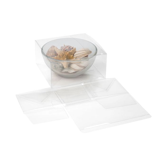 Plastic Gift Boxes 15.6x15.6x7.6cm Food Safe with Autolock Bottom (25 pieces) [PLB204]