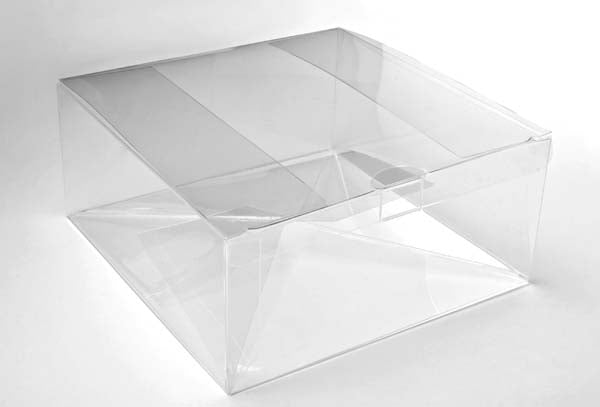 Plastic Gift Boxes 16.8x16.8x7.6cm Food Safe with Autolock Bottom (25 pieces) [PLB205]