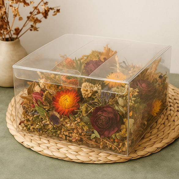 Plastic Gift Boxes 20.6x20.6x7.6cm Food Safe with Autolock Bottom (25 pieces) [PLB207]