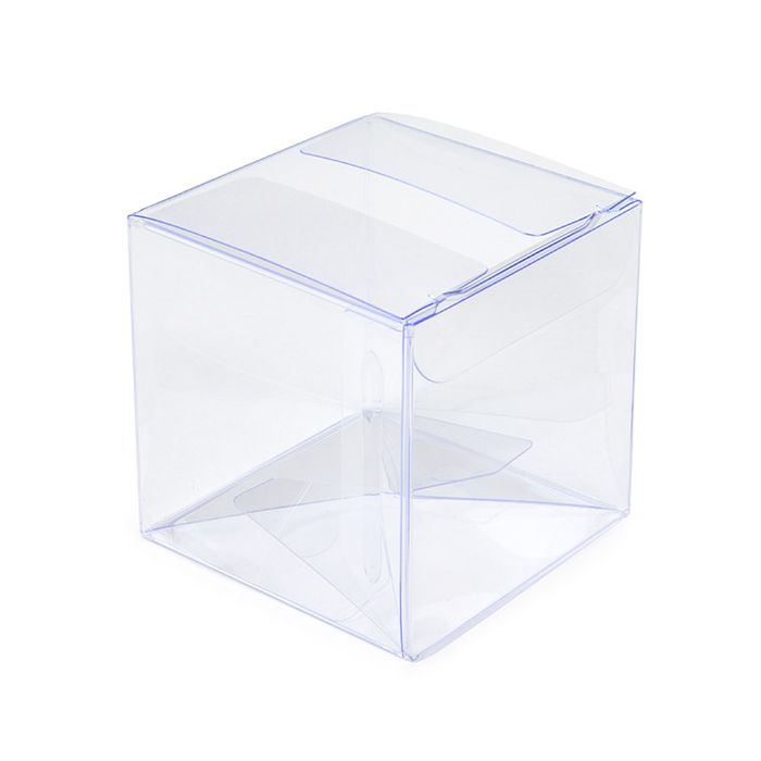 Plastic Gift Boxes 6,4x6,4x6,4 cm Crystal Clear with Autolock Bottom (25 pieces) [PLB302]