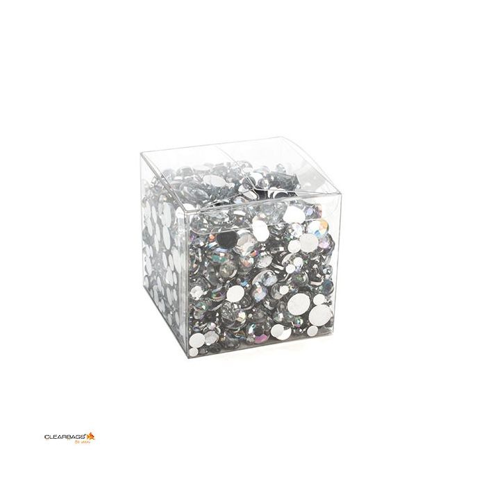 Plastic Gift Boxes 7.6x7.6x7.6cm Crystal Clear with Autolock Bottom (25 pieces) [PLB58]