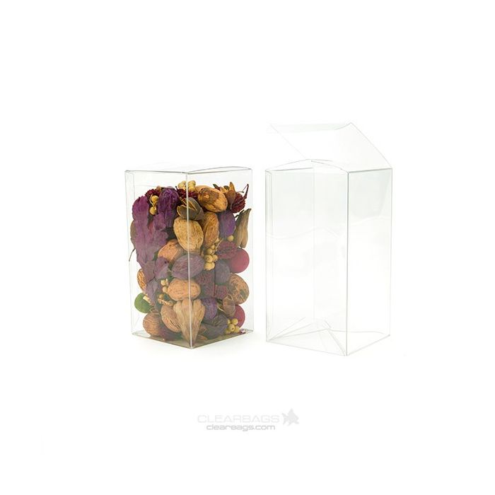 Plastic Gift Boxes 8.9x8.9x16.5cm Crystal Clear with Autolock Bottom (25 pieces) [FPLB255]