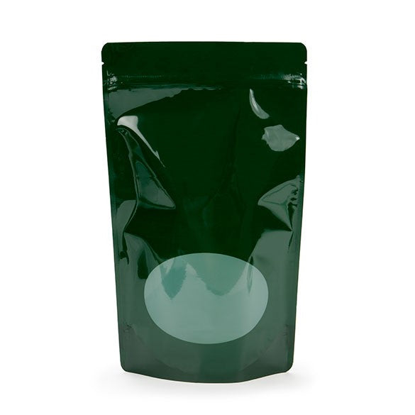 Stand Up Pouches Green with oval Window 17x9x28.5cm | 340 grams (100 pieces) [ZBGO4HG]