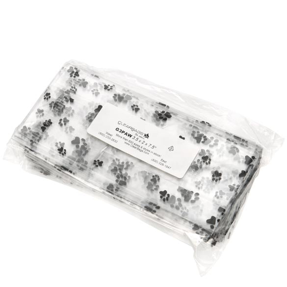 Printed Bags Paws 8.9x5.1x19.1cm with side gusset (100 pieces) [G3PAW]