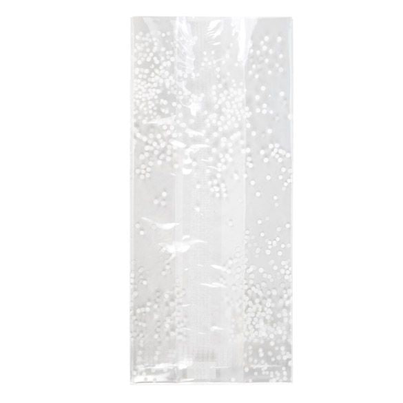 Printed Bags little Dots White 10.2x6.4x24.1cm with side gusset (100 pieces) [G4SW]