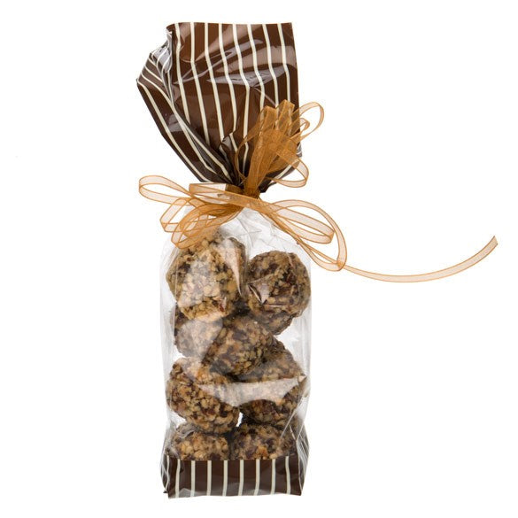 Printed Bags Brown with Cream stripes 5.1x4.8x24.1cm with side gusset (100 pieces) [G1BNC]