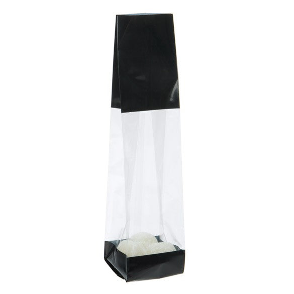 Printed Bags Black 5.1x4.8x24.1cm with side gusset (100 pieces) [G1BK]