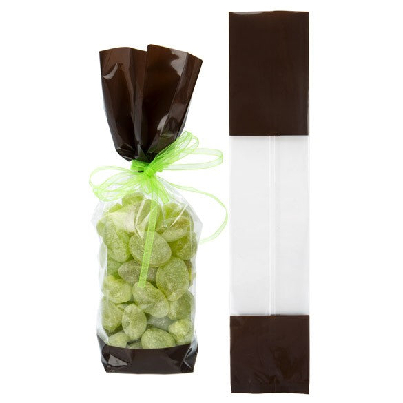 Printed Bags Brown 5.1x4.8x24.1cm with side gusset (100 pieces) [G1BN]