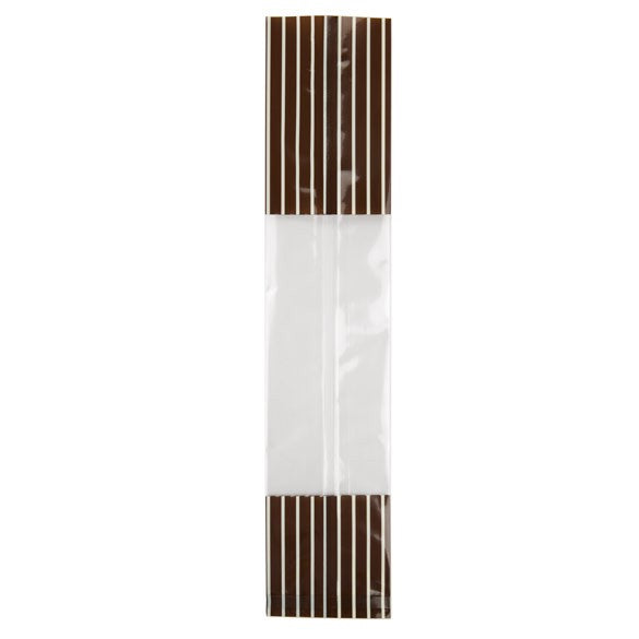 Printed Bags Brown with Cream stripes 5.1x4.8x24.1cm with side gusset (100 pieces) [G1BNC]
