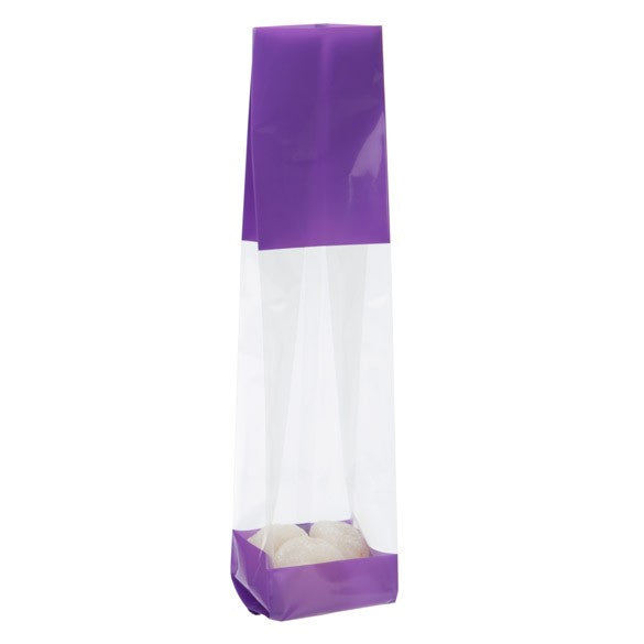 Printed Bags Purple 5.1x4.8x24.1cm with side gusset (100 pieces) [G1PL]