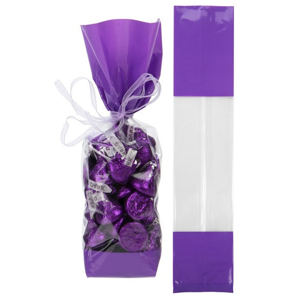 Printed Bags Purple 5.1x4.8x24.1cm with side gusset (100 pieces) [G1PL]
