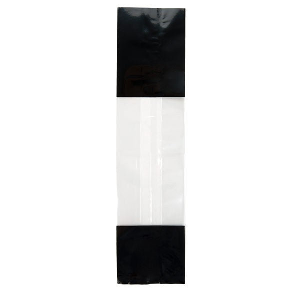 Printed Bags Black 6.7x4.8x27.3cm with side gusset (100 pieces) [G2BK]