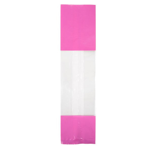 Printed Bags Pink 6.7x4.8x27.3cm with side gusset (100 pieces) [G2PK]
