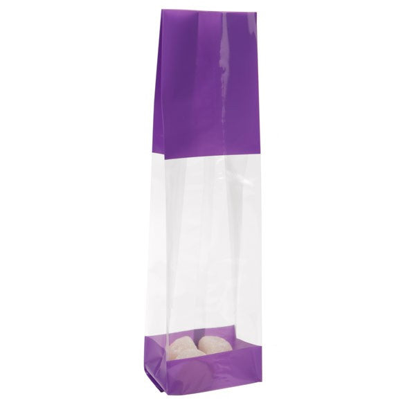 Printed Bags Purple 6.7x4.8x27.3cm with side gusset (100 pieces) [G2PL]