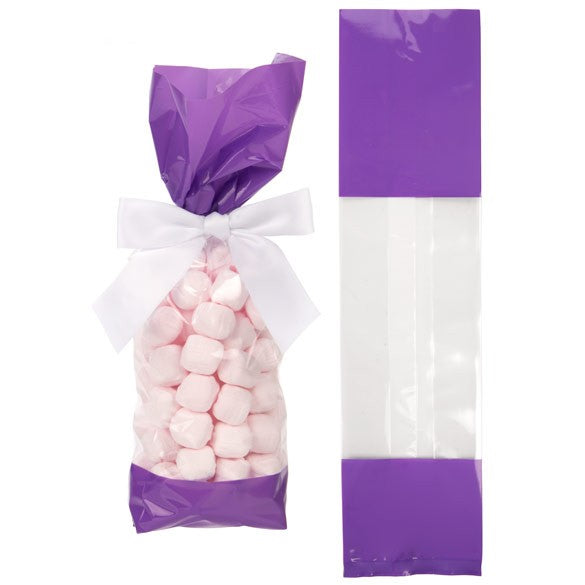 Printed Bags Purple 6.7x4.8x27.3cm with side gusset (100 pieces) [G2PL]