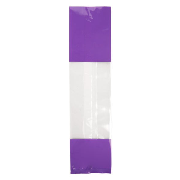 Printed Bags Purple 6.7x4.8x27.3cm with side gusset (100 pieces) [G2PL]