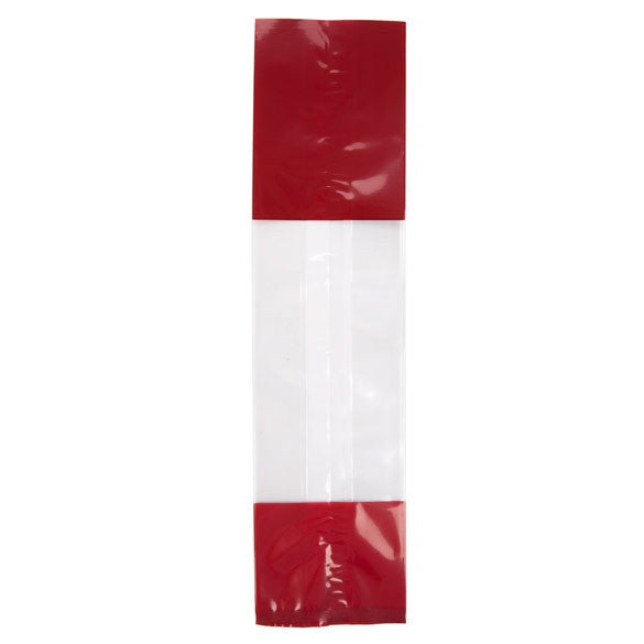 Printed Bags Red 6.7x4.8x27.3cm with side gusset (100 pieces) [G2RD]