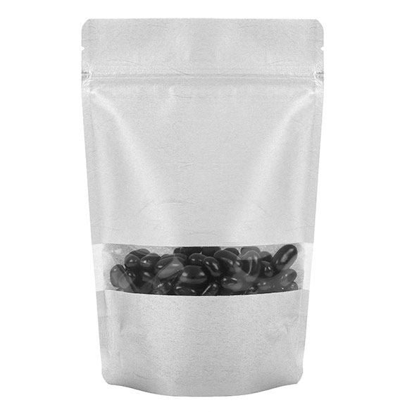 Stand Up Pouches Rice Paper Silver with Window 14.9x8.9x23.2cm | 312 grams (100 pieces) [ZBGR7S]