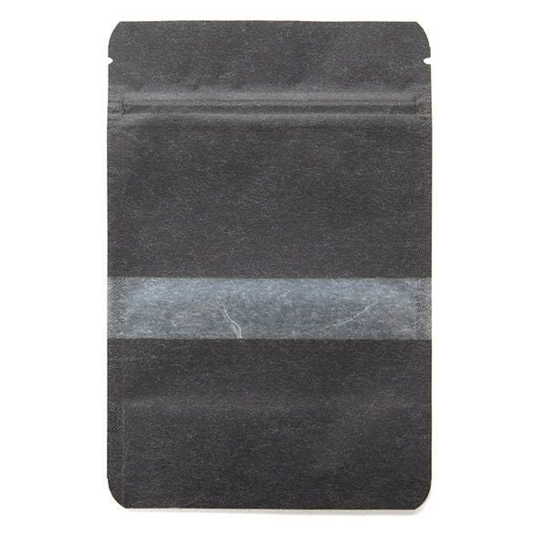 Stand Up Pouches Rice Paper Black with Window 10.2x6x15.2cm | 57 grams (100 pieces) [ZBGR2B]