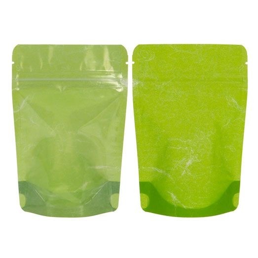 Stand Up Pouches Rice Paper Transparent/Green 10.2x6x15.2cm | 57 grams (100 pieces) [ZBGR2GRC]