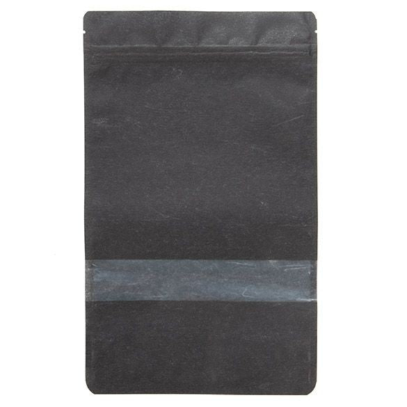 Stand Up Pouches Rice Paper Black with Window 17.1x8.9x28.6cm | 340 grams (100 pieces) [ZBGR4B]