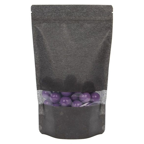 Stand Up Pouches Rice Paper Black with Window 17.1x8.9x28.6cm | 340 grams (100 pieces) [ZBGR4B]