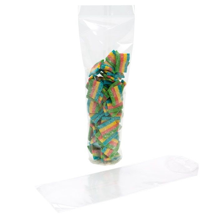 Plastic Bags round Bottom 5.1x25.4cm 40 micron and with White Insert (50 pieces) [RPBG1]