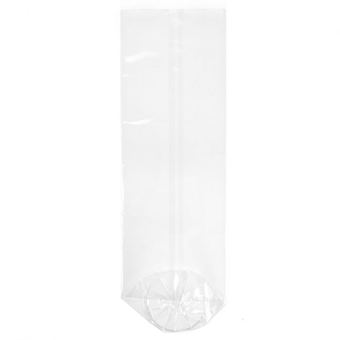 Plastic Bags round Bottom 5.1x25.4cm 40 micron and with White Insert (50 pieces) [RPBG1]