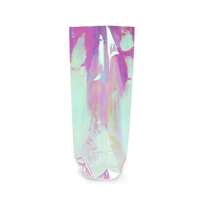 Plastic Bags round Bottom Iridescent 7x25,4 cm with paper insert (50 pieces) [RPBGH2]