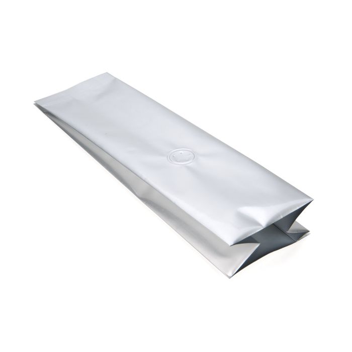Coffee Pouches Silver with Valve 8.5x6.5x33cm (50 pieces) [SGC2S]