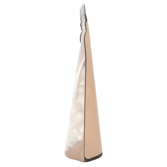 Stand Up Pouches Kraft Pot Shape With Clear Front 15.2x7.9x25.4cm (100 pieces) [SP7KC]