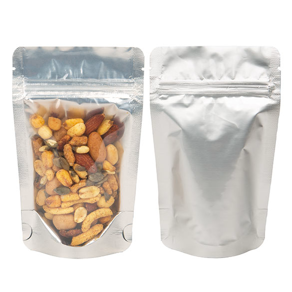 Stand Up Pouches Transparent/Silver 9.5x5.5x15.5cm | 57 grams (100 pieces) [ZBGS35]