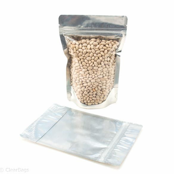 Stand Up Pouches Transparent/Silver 12x7.5x18.5cm | 114 grams (100 pieces) [ZBGS46]