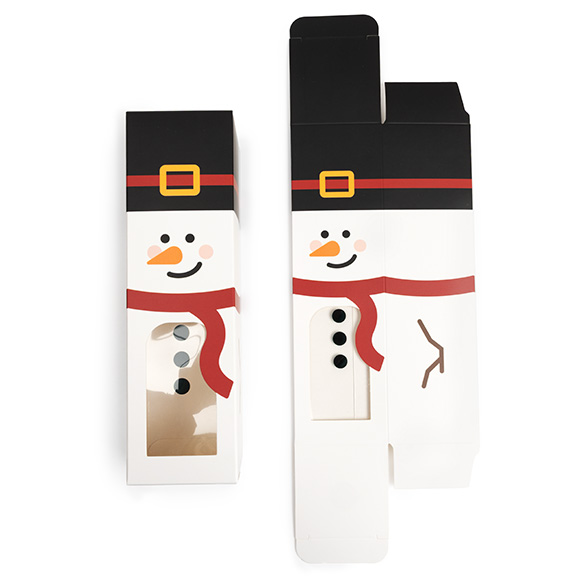 Snowman Paper Box with Window 5,7x5,7x20,3cm (25 pcs) [SKB228SN]