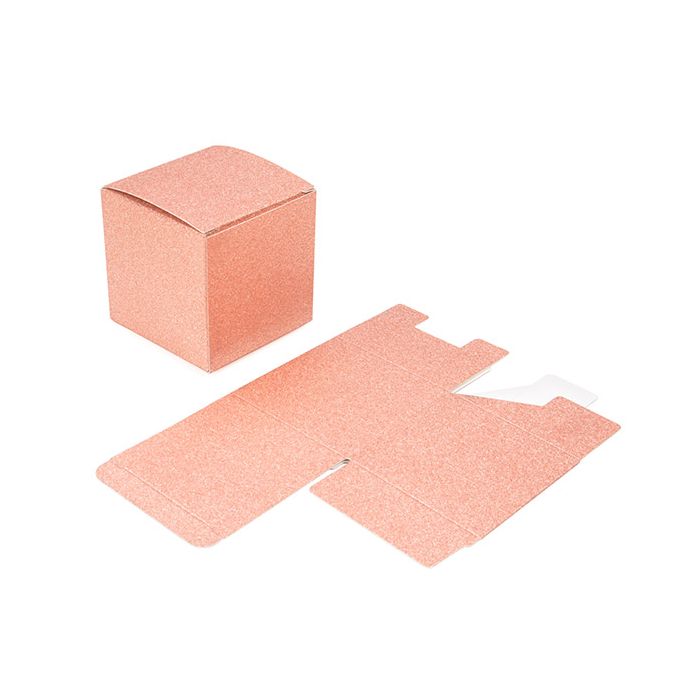 Folding Box Rose Gold Glitter 7,6x7,6x7,6cm (25 Pieces)[FB2RG]