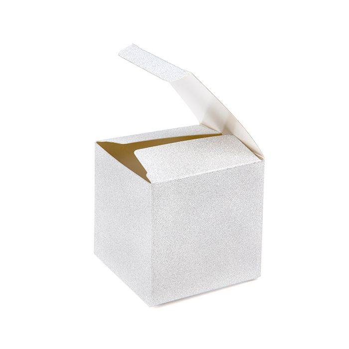 Folding Box Silver Glitter 7,6x7,6x7,6cm (25 Pieces)[FB2SG]