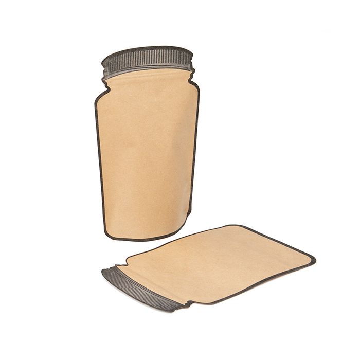 Mason Jar Shaped Pouch Kraft 13x7,6x20,6 cm (100 pieces) [SP3KZ]