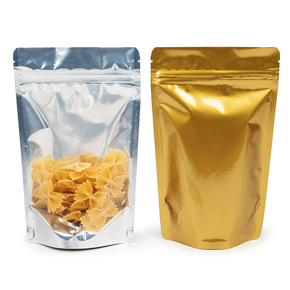 Stand Up Pouches Transparent/Gold 13x7x20.5cm | 113 grams (100 pieces) [ZBGG3]